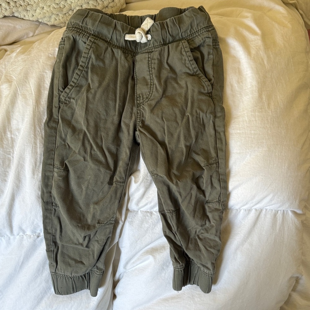 H&M Olive Green Kids Jogger Sweatpants with Drawstring